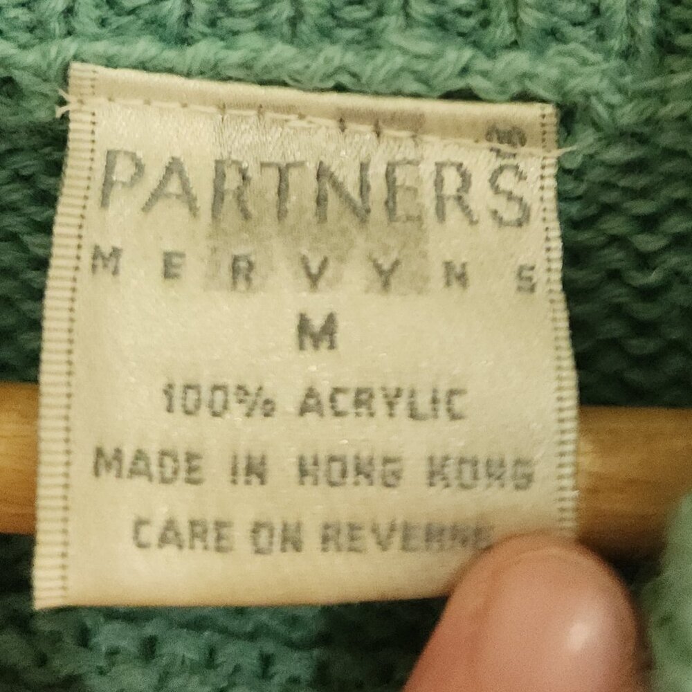 Vintage Teal Mock Neck Sweater M Partners by Mervyn’s 90s Soft Knit Pullover - Picture 10 of 12
